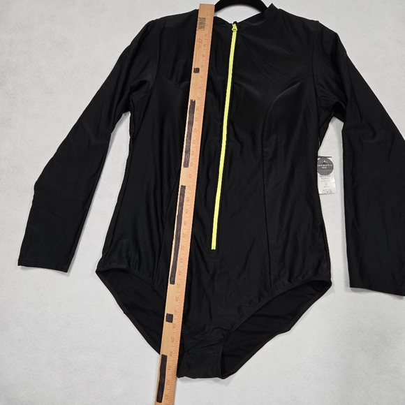 Torrid Black Long Sleeve Swimsuit with Yellow Zipper 2X - Picture 8 of 8